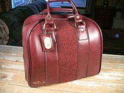 Vintage Bowling Ball Bag AMF Burgundy Vinyl Tweed Leather Ha