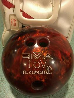 Vintage AMF Voit "American" Bowling Ball Red Swirls with Bag